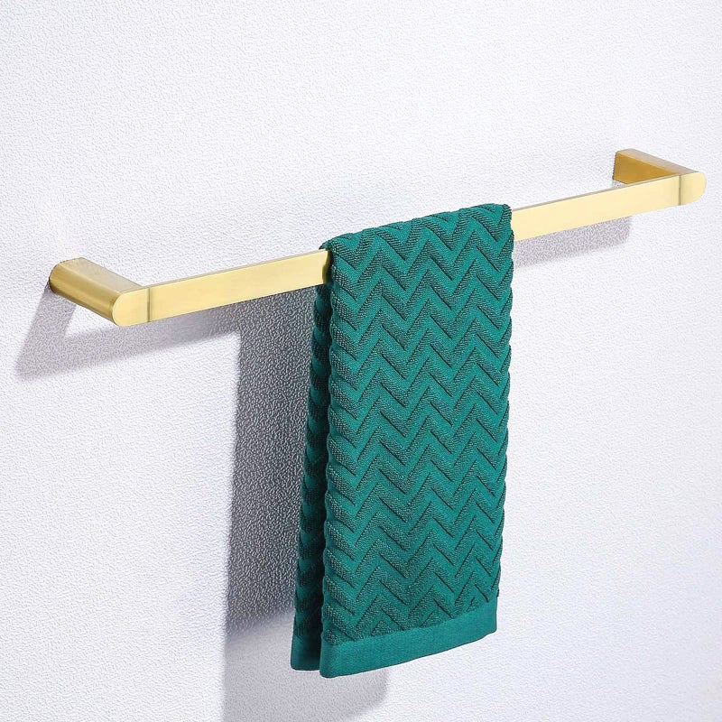 RANDOM Brushed Gold Towel Bar Set 5 Piece Bathroom Hardware Set Include 9.8/23.6 Inch Towel Holder Toilet Paper Holder and 2 Towel Hooks Stainless Steel Bathroom Accessories Kit Wall Mount - Image 4